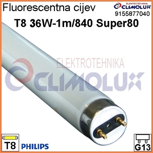 Fluorescentna cijev T8 36W-1m/840 Super80 TLD