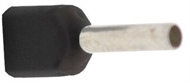 Dupli završni tuljak izolirani 2x 1,5/ 8 TWIN-crni