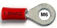Stopica okasta izolirana  1,5mm2 M6 crvena