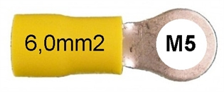 Stopica okasta izolirana 6,0mm2 M5 žuta