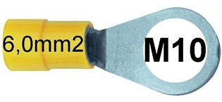 Stopica okasta izolirana 6,0mm2 M10 žuta
