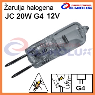 Žarulja halogena JC G4 12V 20W bistra