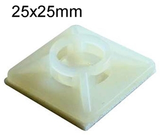 Samoljepljivo podnožje LJ4 25x25mm za kabelske vezice, bijela