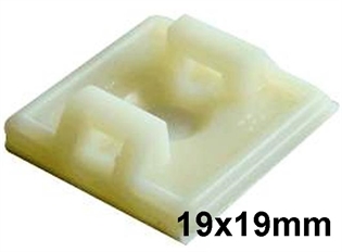 Samoljepljivo podnožje LJ2 19x19mm za kabelske vezice, bijela