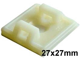 Samoljepljivo podnožje LJ2 27x27mm za kabelske vezice, bijela