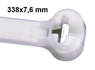Kabelska vezica sa metalnim jezičkom 338 x 7,6 bijela