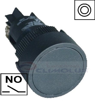Tipkalo PVC 22mm ,NO ,crna