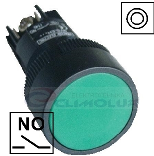 Tipkalo PVC 22mm ,NO ,zelena