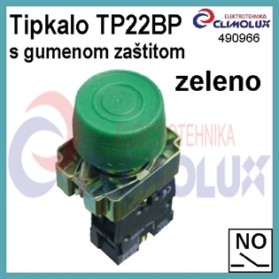 Tipkalo TP22BP zeleno NO ,s gumenom zaštitom