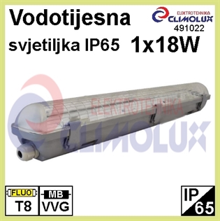 Fluorescentna vodotijesna svjetiljka IP65 1x18W T8 MB