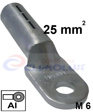 Neizolirana aluminijska okasta stopica 25 mm2 M 6