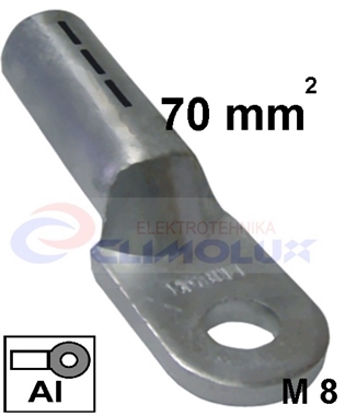 Neizolirana aluminijska okasta stopica 70 mm2 M 8