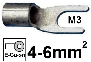 Neizolirana viličasta stopica 4-6mm2 M3