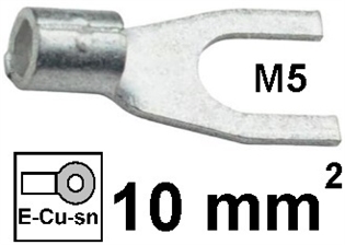 Neizolirana viličasta stopica 10mm2 M5