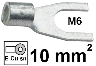 Neizolirana viličasta stopica 10mm2 M6