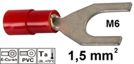 Izolirana viličasta stopica  1,5mm2 M6 , crvena