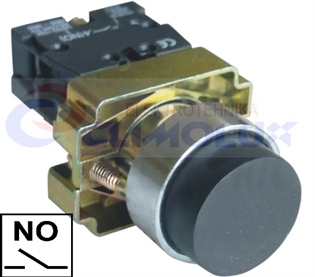 Tipkalo izdignuto TP22BL NOx1, na metalnoj osnovi, crno