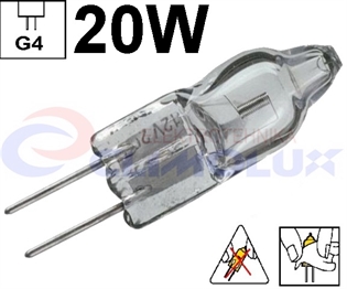 Žarulja halogena JC G4 20V 20W, bistra, Capsula