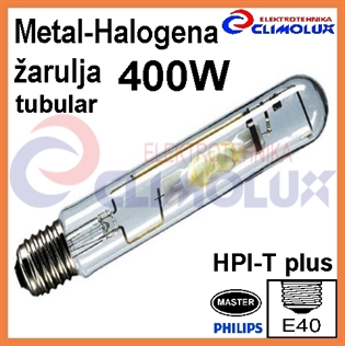 Metalhalogena žarulja 400W E40 HPI-T plus Master, tubular