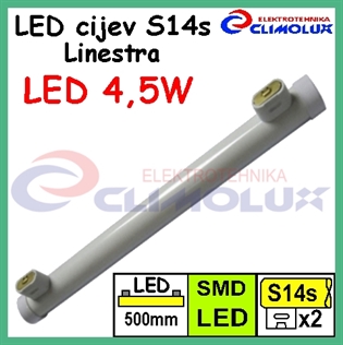 LED svjetlosna cijev- Linestra S14s 4,5W 2700K, 500mm