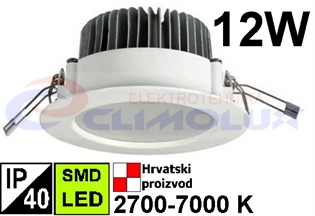 LED downlighter DL 12W, SMD, bijeli