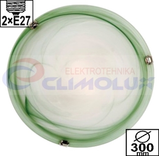 Plafonjera MURANO zelena 2xE27