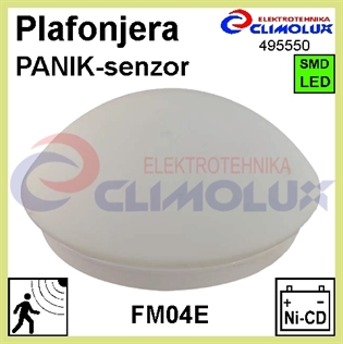 Plafonjera PANIK-senzor LED 10W/5W FM04E IP20