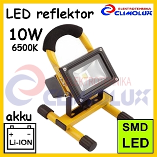LED reflektor prenosivi 10W, s baterijom, IP65