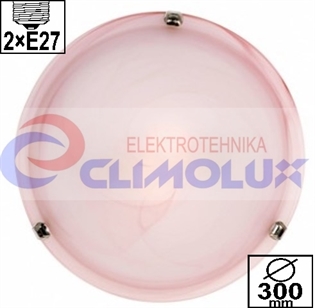 Plafonjera MURANO roza 2xE27