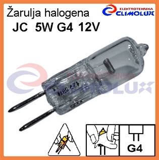 Žarulja halogena JC G4 12V 5W bistra