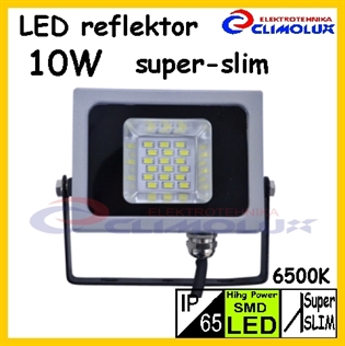 LED reflektor 10W SMD-Slim, 6500K, crno-sivi, IP65