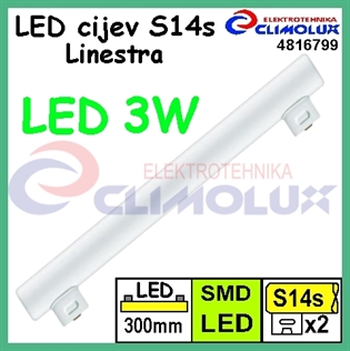 LED svjetlosna cijev- Linestra S14s 3W 2800K, 300mm