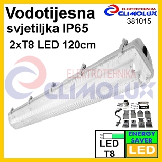 Vodotijesna LED svjetiljka 2xT8 G13 IP65