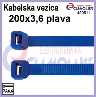 Kabelska vezica 200 x 3,6 plava