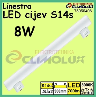 LED cijev Linestra S14s 8W 3000K, 500mm, LR