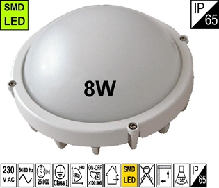LED brodska svjetiljka 8W okrugla, metalna IP65