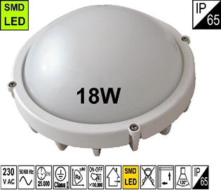 LED brodska svjetiljka 18W okrugla, metalna IP65