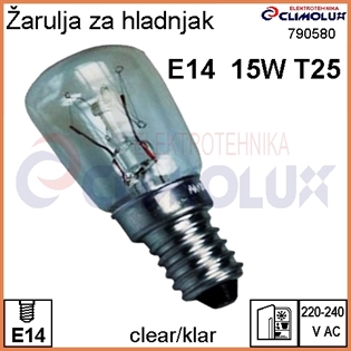 Žarulja za hladnjak T25 E14 15W tubularna