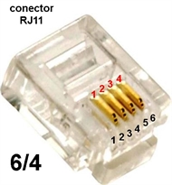 Telephone conector plug RJ11 6-4