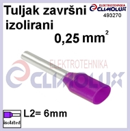Završni tuljak izolirani  0,25/ 6 ljubičasti