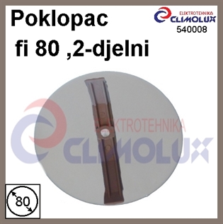 Poklopac za razvodnu kutiju fi 80 nožasti, 2-djelni, bijeli