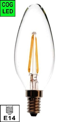 Žarulja COG-LED svijeća E-14 2W , CANDLE, bistra