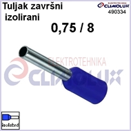 Završni tuljak izolirani  0,75/ 8 plavi