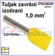 Završni tuljak izolirani  1,0/10 žuti