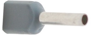 Dupli završni tuljak izolirani 2x 0,75/10 TWIN-sivi