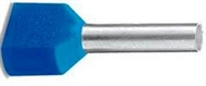 Twin-End sleeve insulated 2x 2,5/13 blue