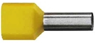 Twin-End sleeve insulated 2x 6,0/14 yellow