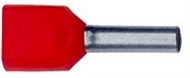Twin-End sleeve insulated 2x 10,0/14 red
