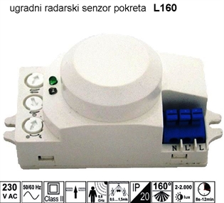 Built-in radar motion sensor for luminaires L160