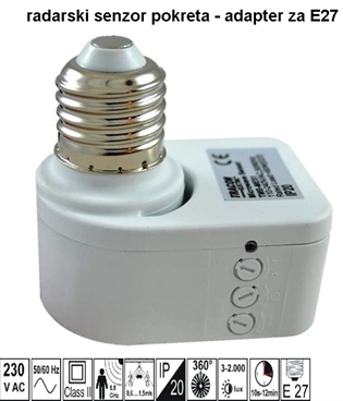 Senzor pokreta radarski - adapter za E27